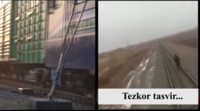Видео: Ўзбекистонда “наушник” таққан икки нафар фуқарони поезд босиб кетди