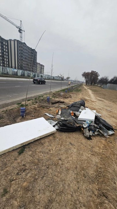 В Ташкенте мужчина ремонтировал автомобиль у обочины и не убрал за собой мусор