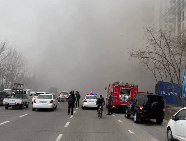В Ташкенте произошёл пожар в новостройке