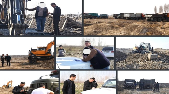 В Намангане массово штрафуют лиц, занимающихся незаконной добычей песчано-гравийной смеси