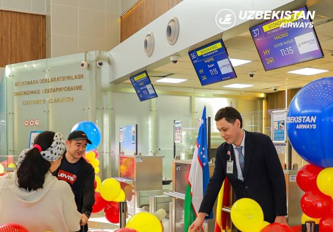 Из Ташкента совершен первый прямой авиарейс в столицу Испании — Мадрид