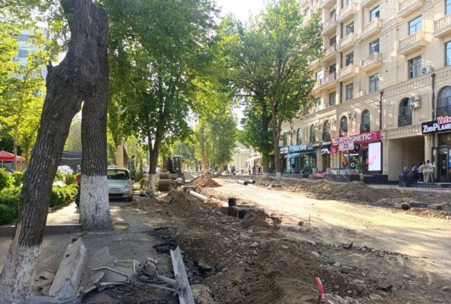 При реконструкции одной из улиц Мирзо-Улугбекского района повредили 3 дерева