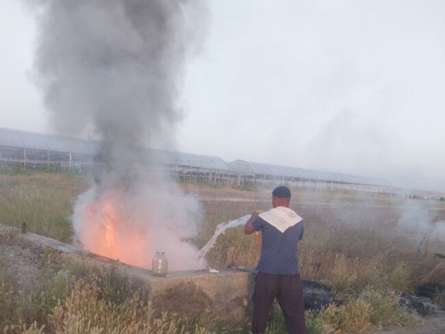 В Кувинском районе фермер поджёг строительные материалы
