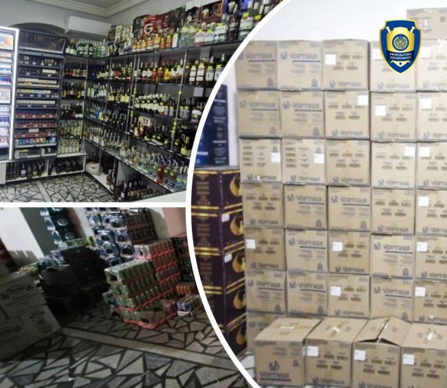 В Коканде выявлен магазин, в котором торговали контрафактным алкоголем