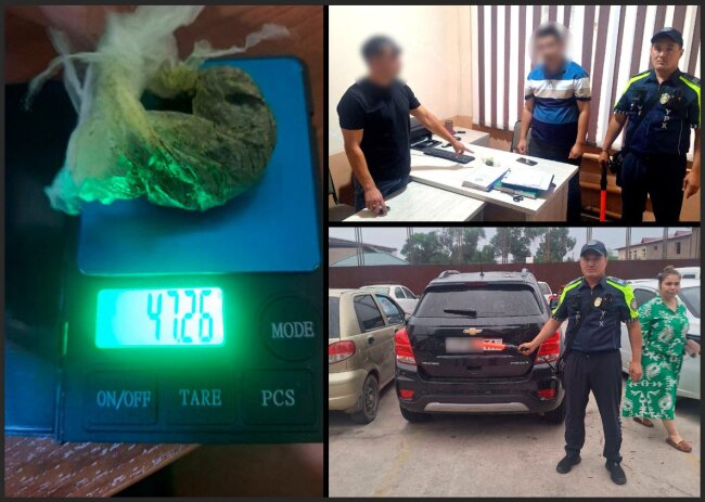 В Ахангаране водитель автомобиля «Tracker» перевозил марихуану