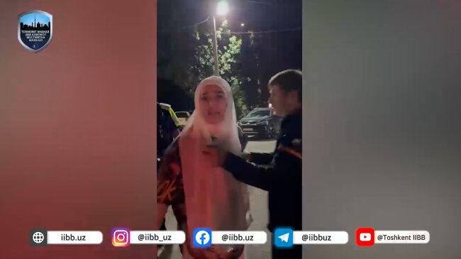 В Ташкенте лишённая водительских прав женщина оскорбила сотрудника ДПС