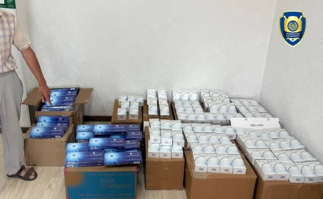 Более 6,5 тыс. упаковок контрабандных сигарет изъяли из оборота в Хорезме