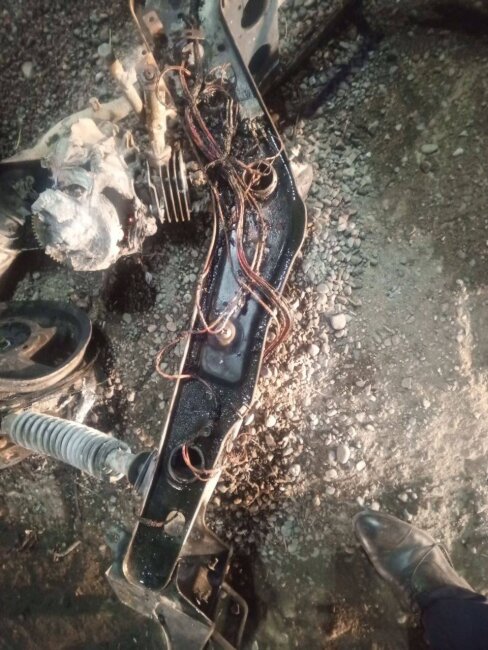 В Янгихаётском районе сгорел скутер из-за ДТП