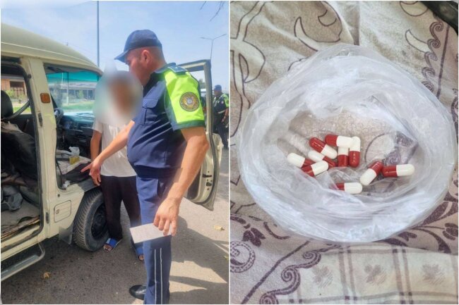 В Ахангаране сотрудники ДПС выявили водителя автомобиля «Damas», перевозившего психотропные препараты