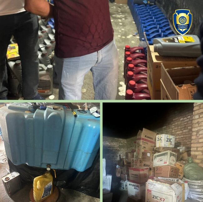 На территории Самарканда выявлен подпольный цех по производству контрафактного автомобильного масла