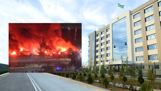 По факту пожара на рынке в Ташкентской области завели уголовное дело