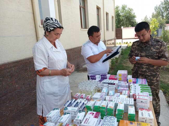 Под контролем сотрудников БПИ в Сырдарьинской области уничтожены некачественные лекарственные препараты