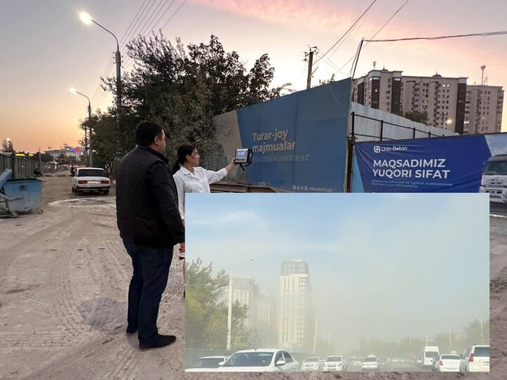 В Ташкенте строители устроили настоящую пыльную бурю