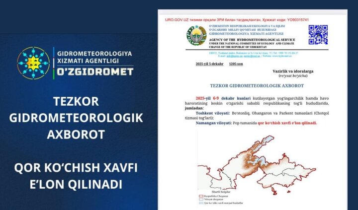 В горных районах Узбекистана объявлена лавинная опасность