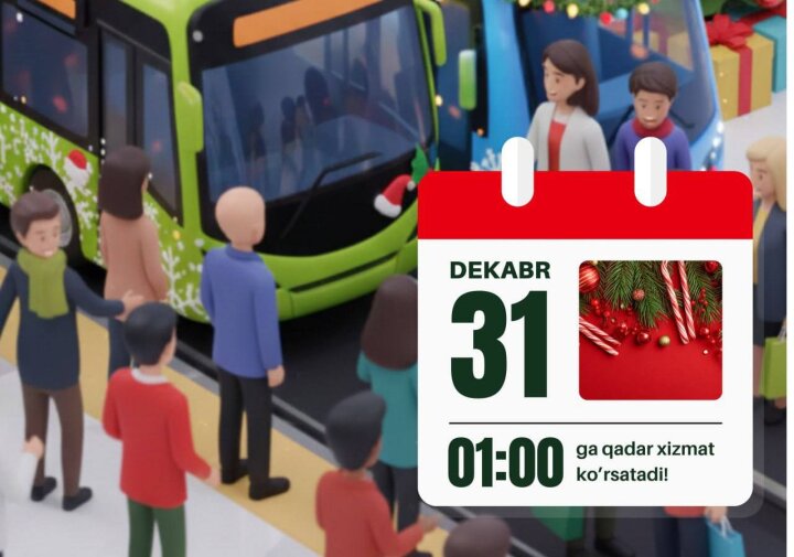 Опубликован график движения метро и автобусов Ташкента в новогоднюю ночь