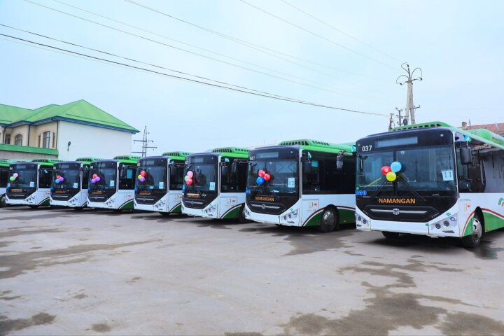 В Намангане пополнили общественный транспорт ещё 30 современными автобусами