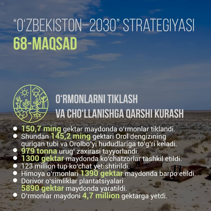 Площадь лесов Узбекистана достигла 4,7 млн гектаров