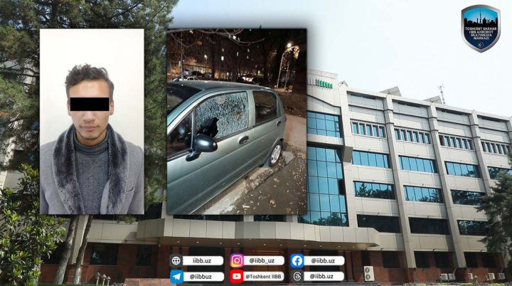 Пьяный гражданин разбил стекло автомобиля в Юнусабадском районе